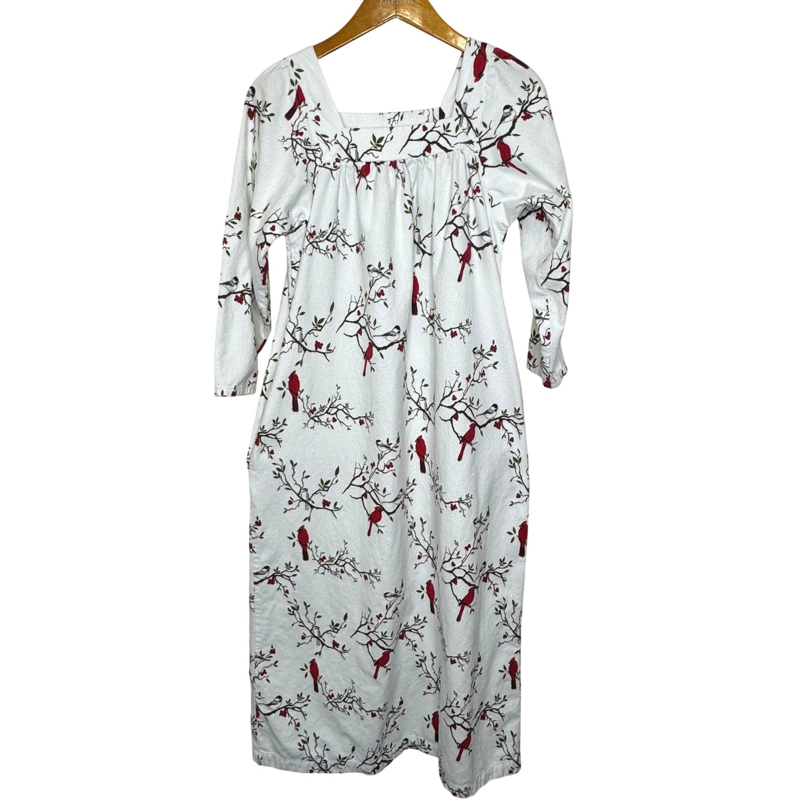 Vermont Country Store Cardinal Flannel Nightgown Small